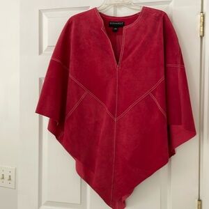 Ladies Bernardo Red Leather Poncho
